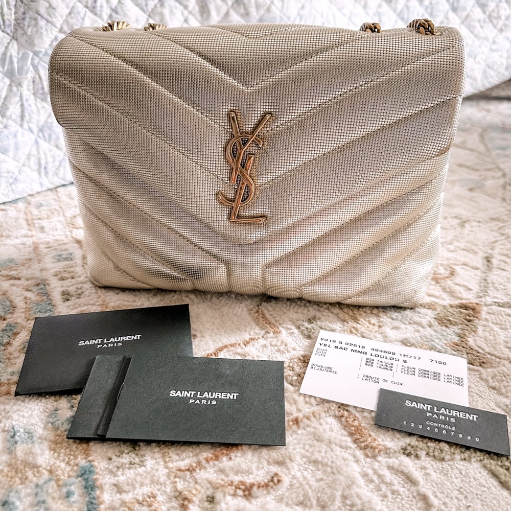 YSL metallic small Lou Lou